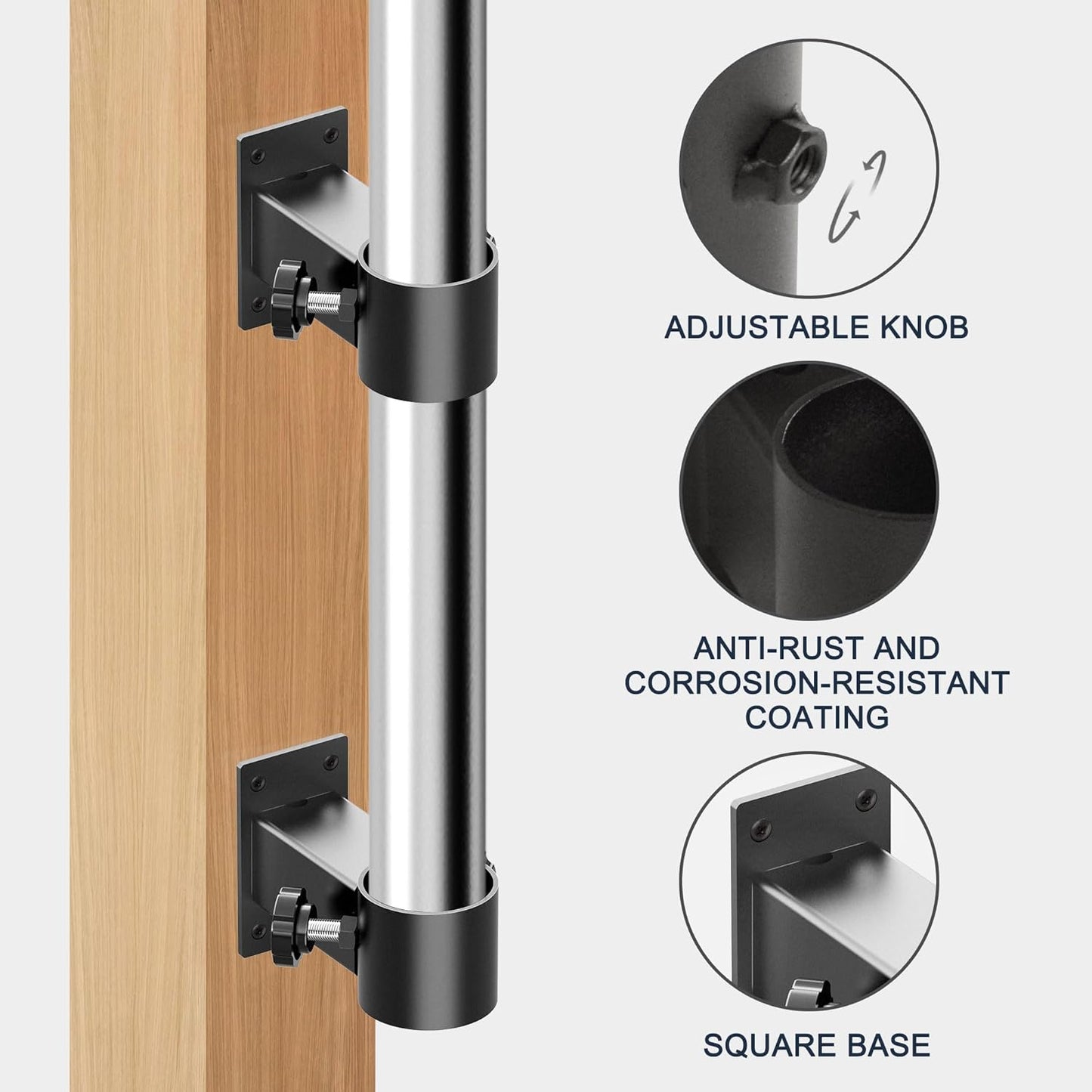 Soporte sombrilla patio ajustable metal abrazadera barandilla