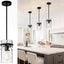 Luz colgante vidrio martillado isla cocina negro D5.5