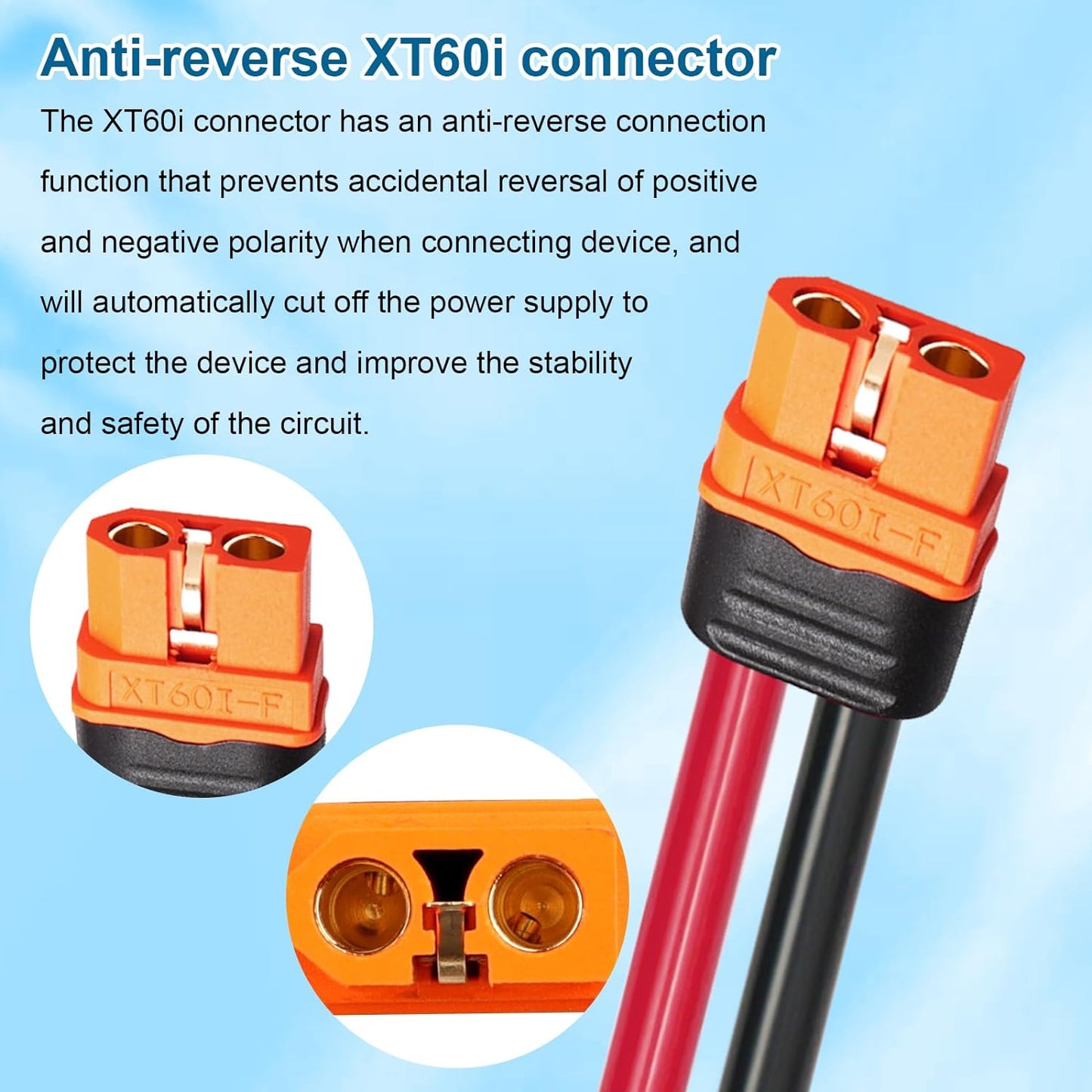 Cable solar XT60i 10AWG funda ignífuga generador