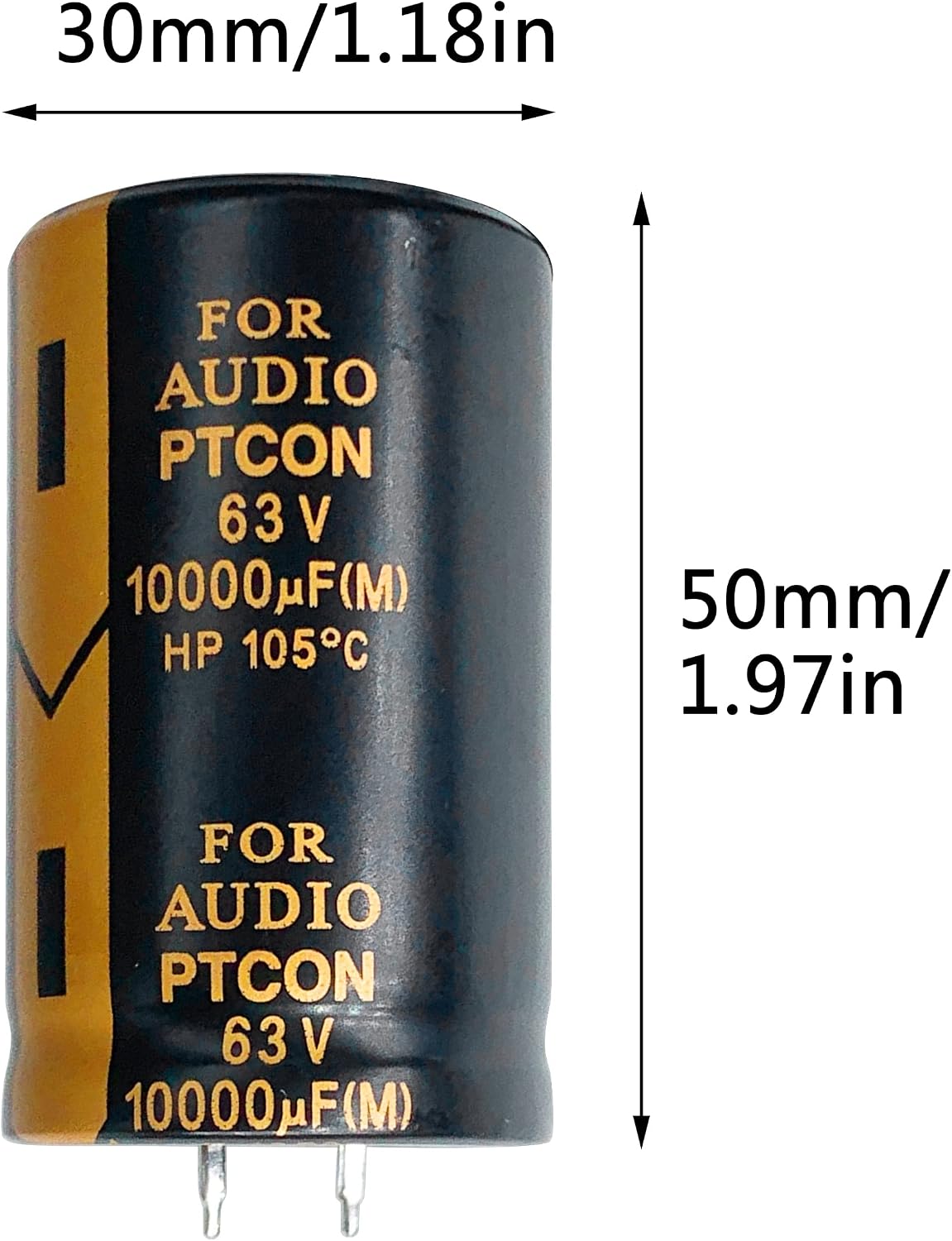 2 Pzas Condensador Electrolítico 63V 10000UF 30x50mm
