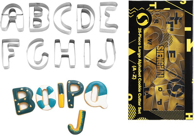 Juego 26 cortadores galletas alfabeto acero inox