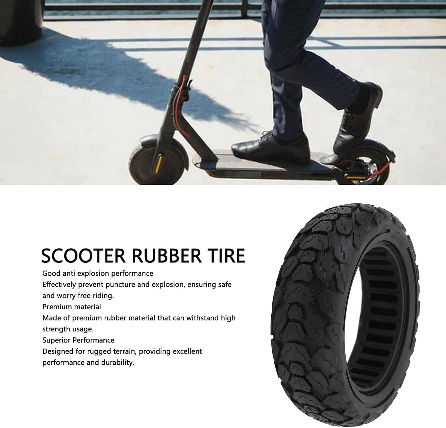 Neumático sólido scooter eléctrico 10x2.75"