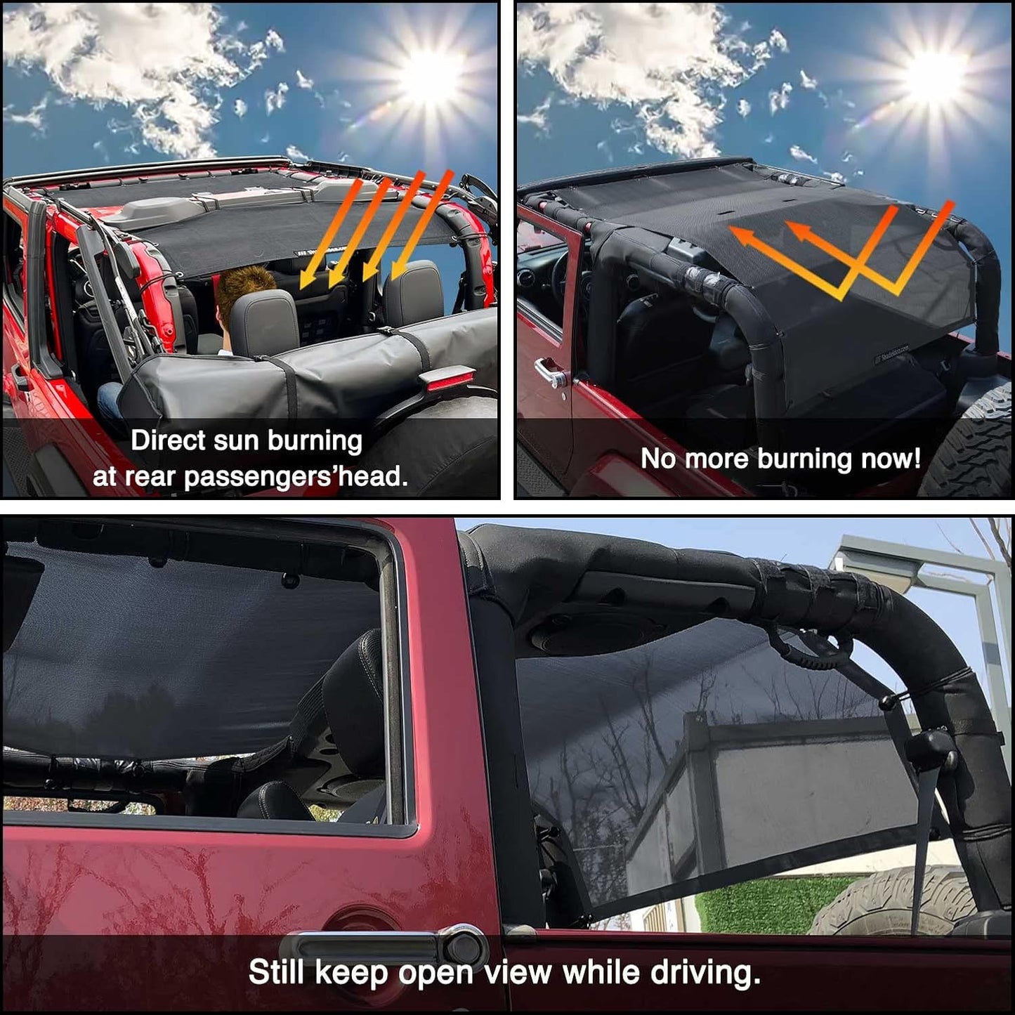 Parasol superior malla suave Jeep JKU 2007-2018 2 puertas