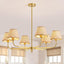 Lámpara colgante bohemia ratán 6 luces 37pulg comedor