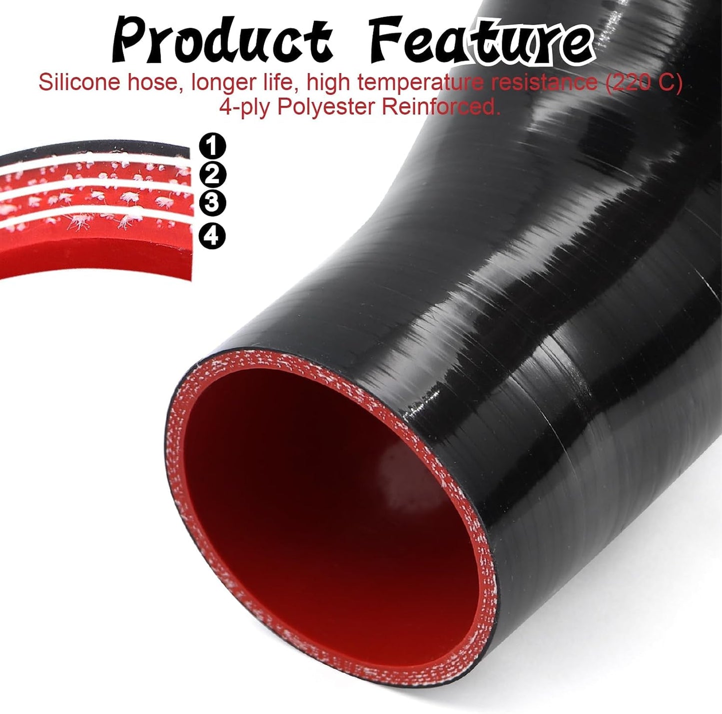 Acoplador reductor 45 grados 4" silicona 4 capas