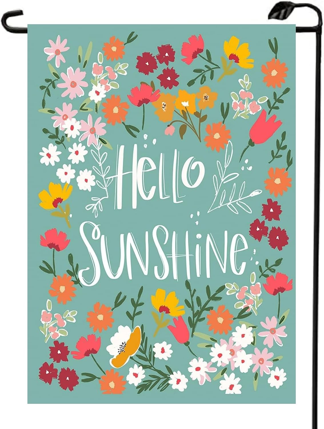 Bandera jardín doble cara 12x18pulg Hello Sunshine verano