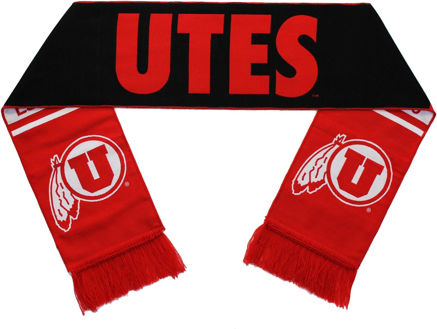 Bufanda Utah Utes Reversible Negro Rojo
