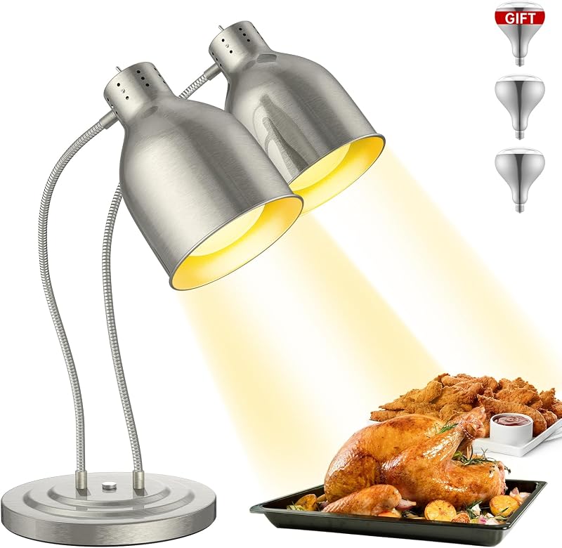 Lámpara calor alimentos 500W 2 cabezales cocina bufé