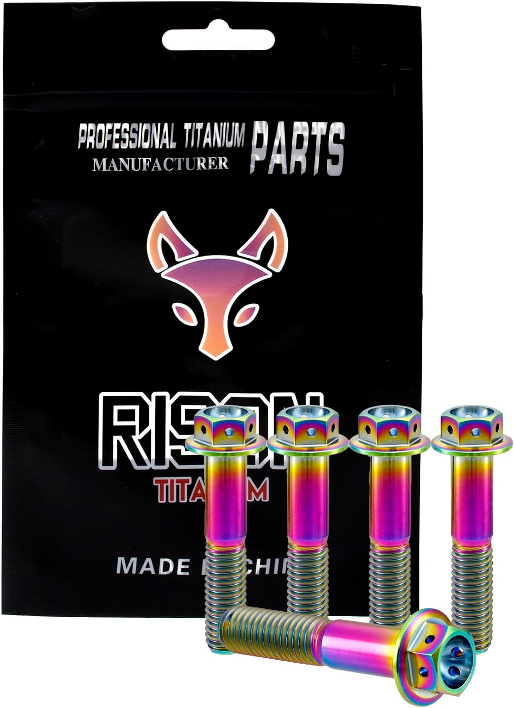 Tornillos titanio GR5 M8x35mm color arcoíris pack 5