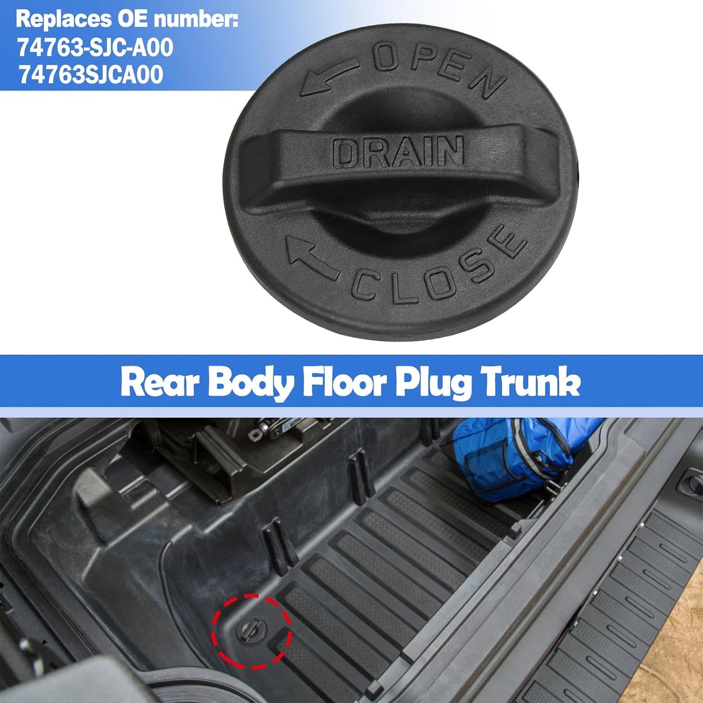 Tapón piso trasero compat. Honda Ridgeline 06-23