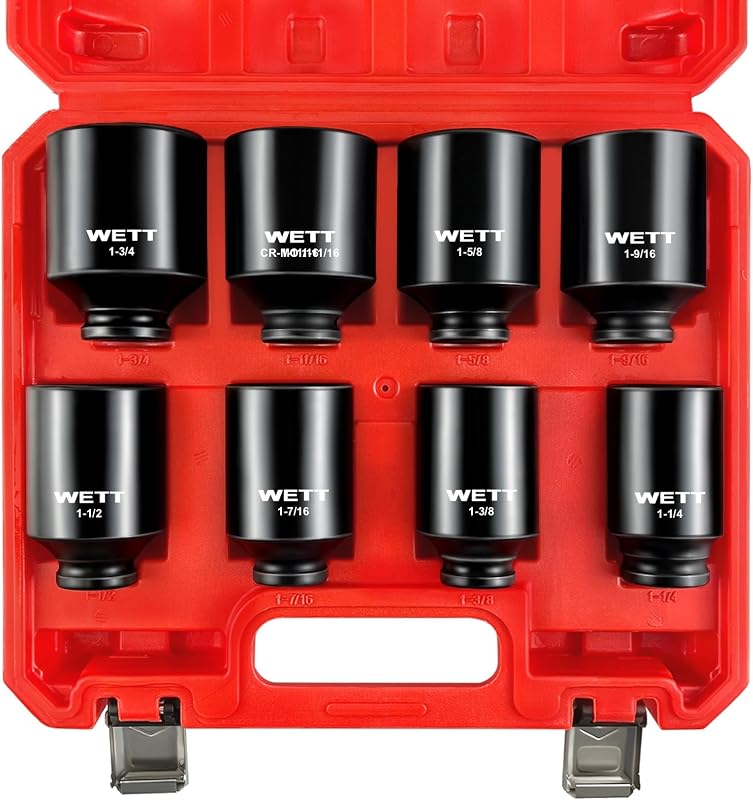 Set 8 Pzas Llaves Impacto Profundo SAE Acero CR-MO