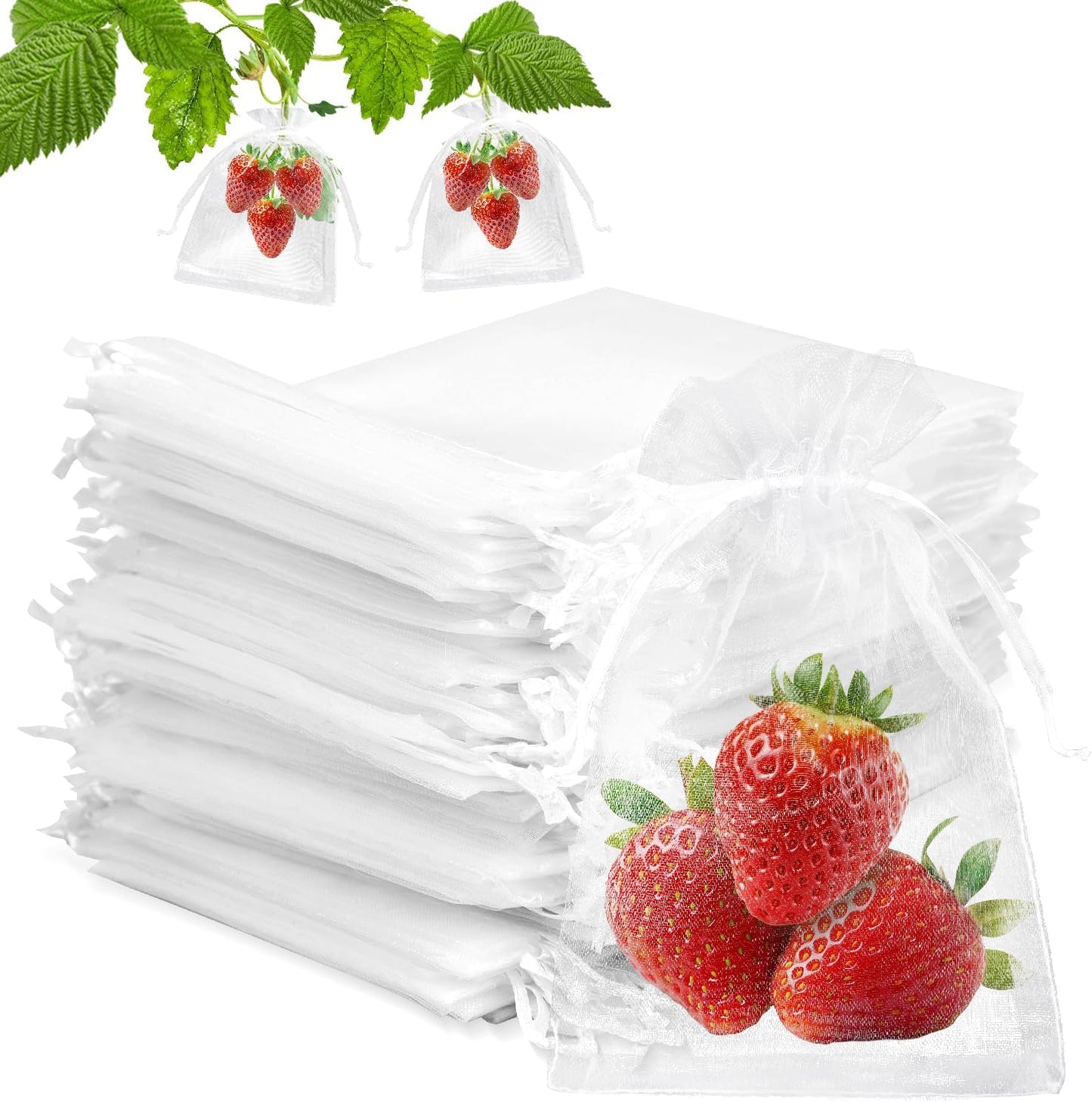 100 Bolsas Malla Reutilizables 4x6pulg para Frutas y Verduras