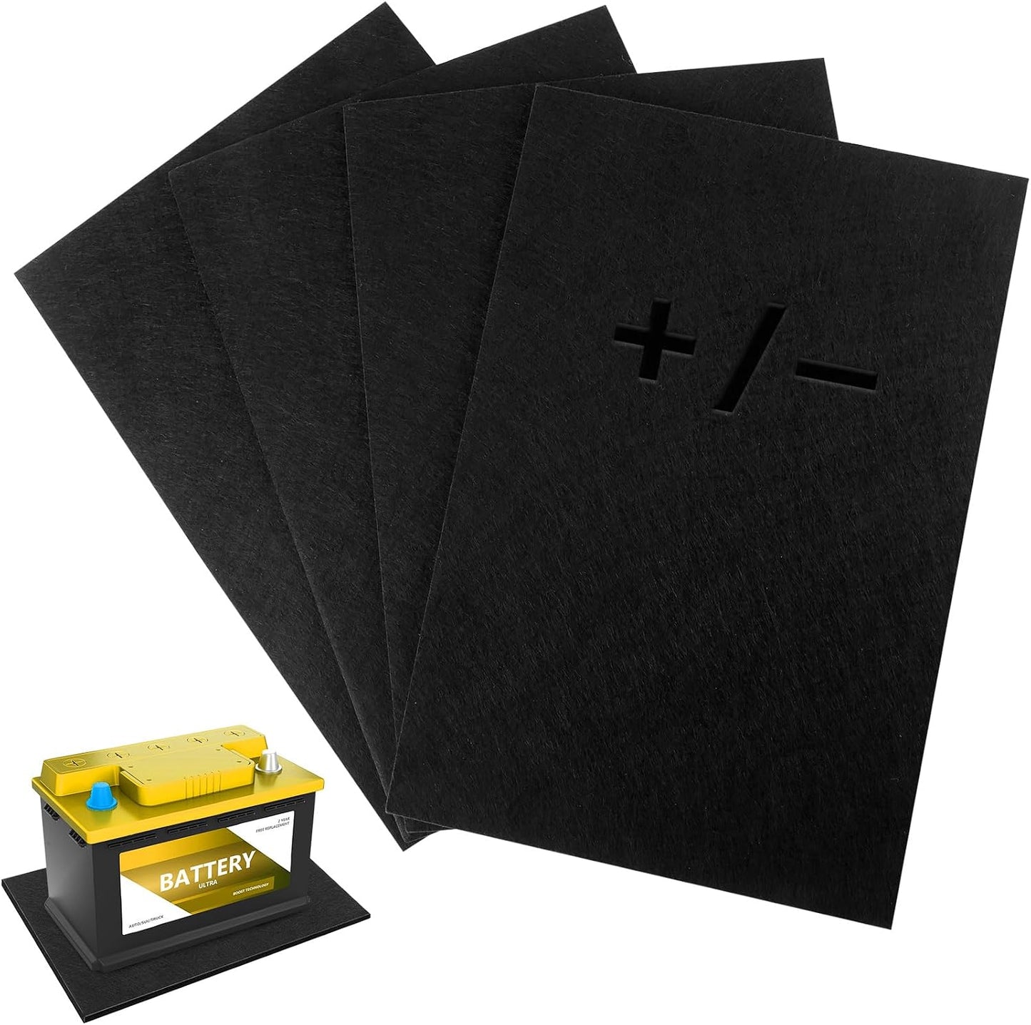 2 Pzas Tapete Batería 8x12pulg Anticorrosión RV Autos Barcos