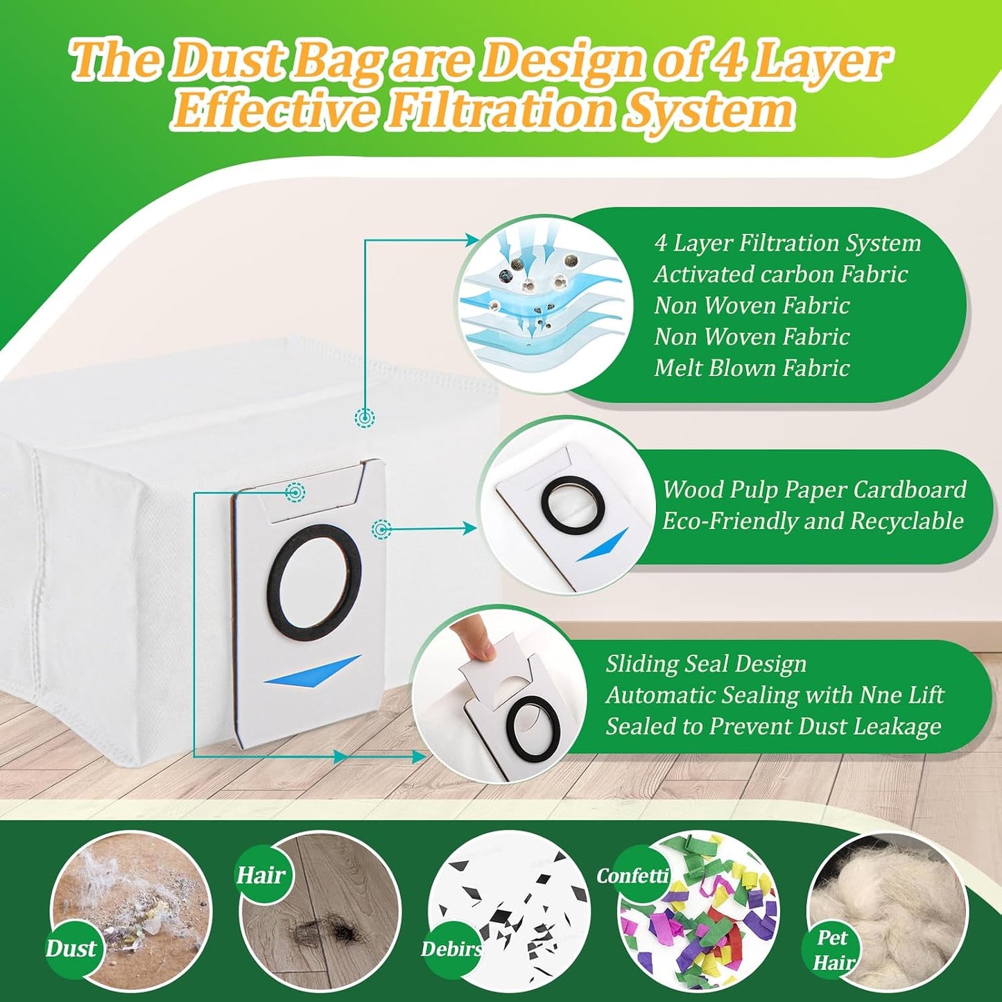 Repuesto ECOVACS DEEBOT T20 1 cepillo 4 bolsas 4 filtros HEPA