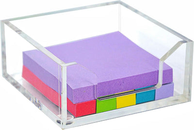 Soporte notas adhesivas acrílico transparente 3.94x3.94x1.77