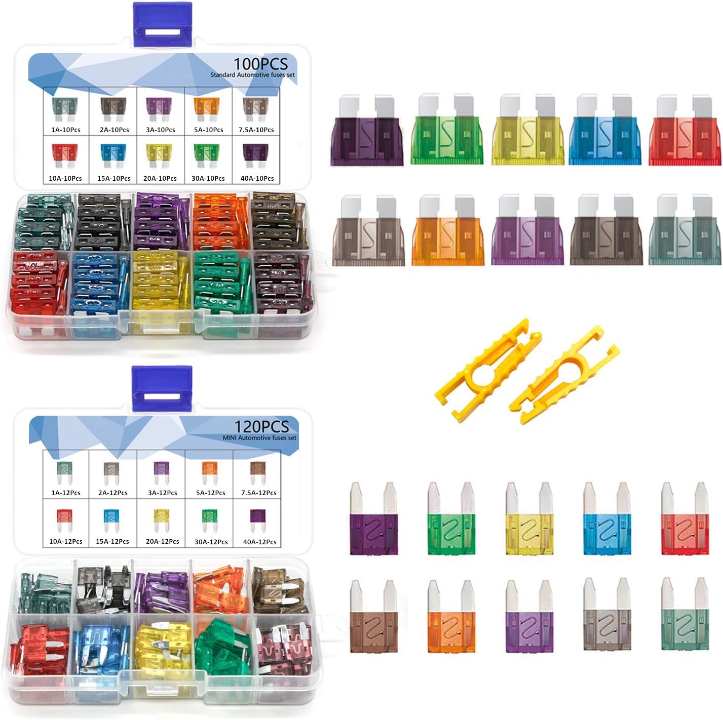 Set 220 fusibles automotrices tipo cuchilla 1a-40a
