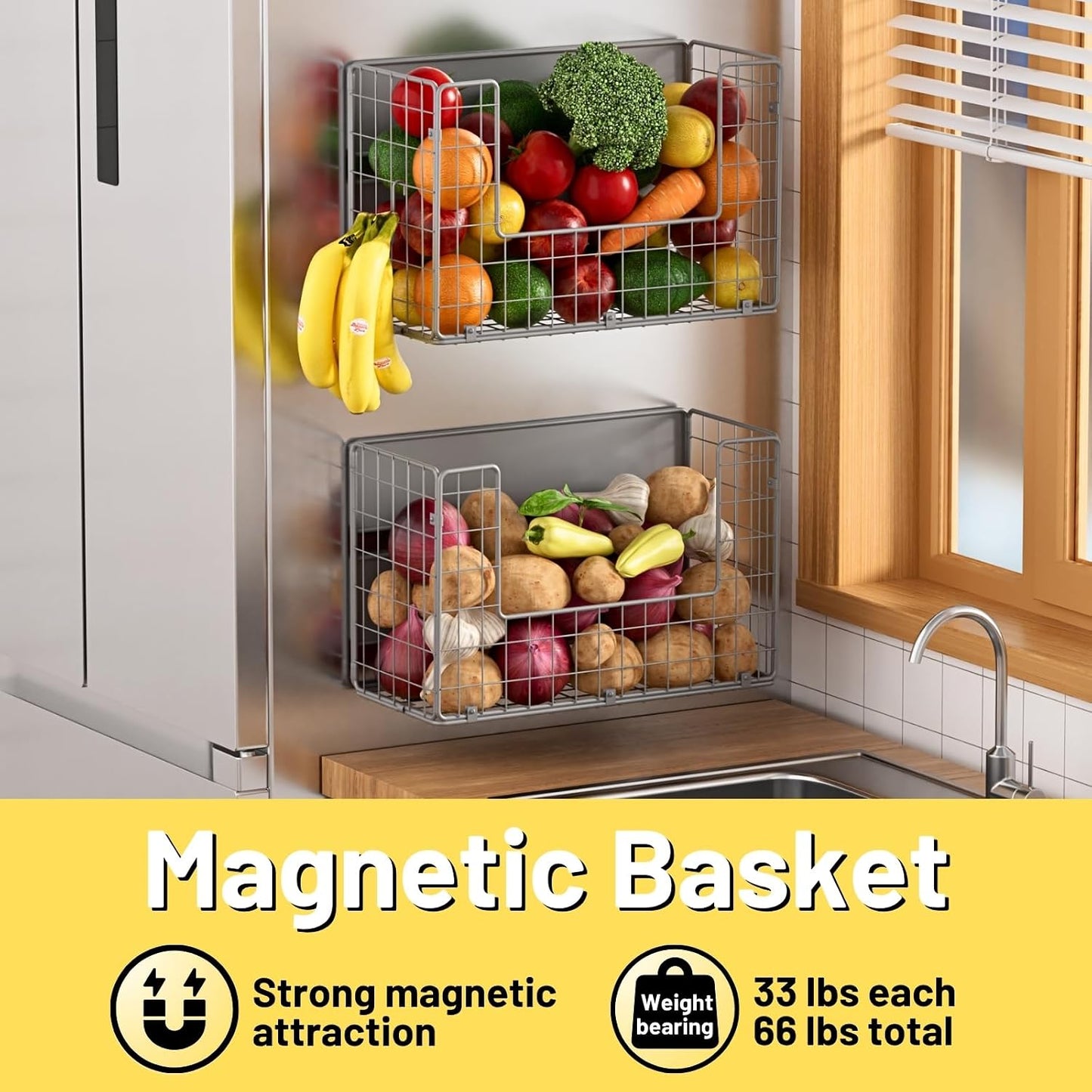 Estante magnético para frutas y patatas refrigerador