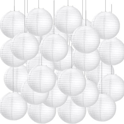 90 Faroles Papel Blanco para Decorar Hogar 8pulg
