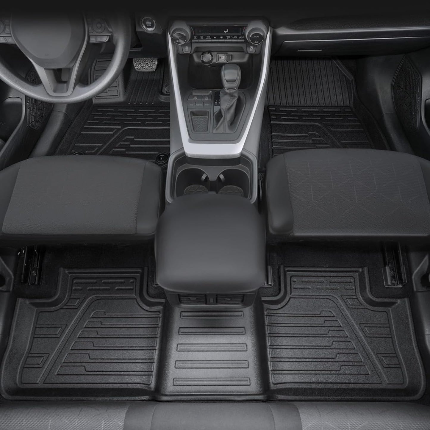 Alfombrillas piso Toyota RAV4 19-25 con protectores maletero
