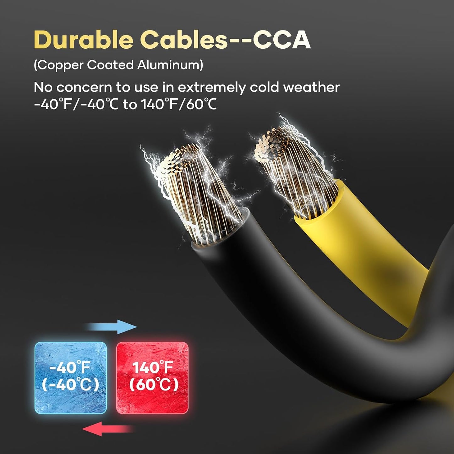 Cables puente resistentes 30pies 1000A para auto SUV camion