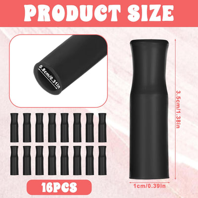16 Puntas Silicona para Pajitas Acero Inox