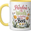 Taza Cerámica Jardín Alimenta Abejas Amarilla