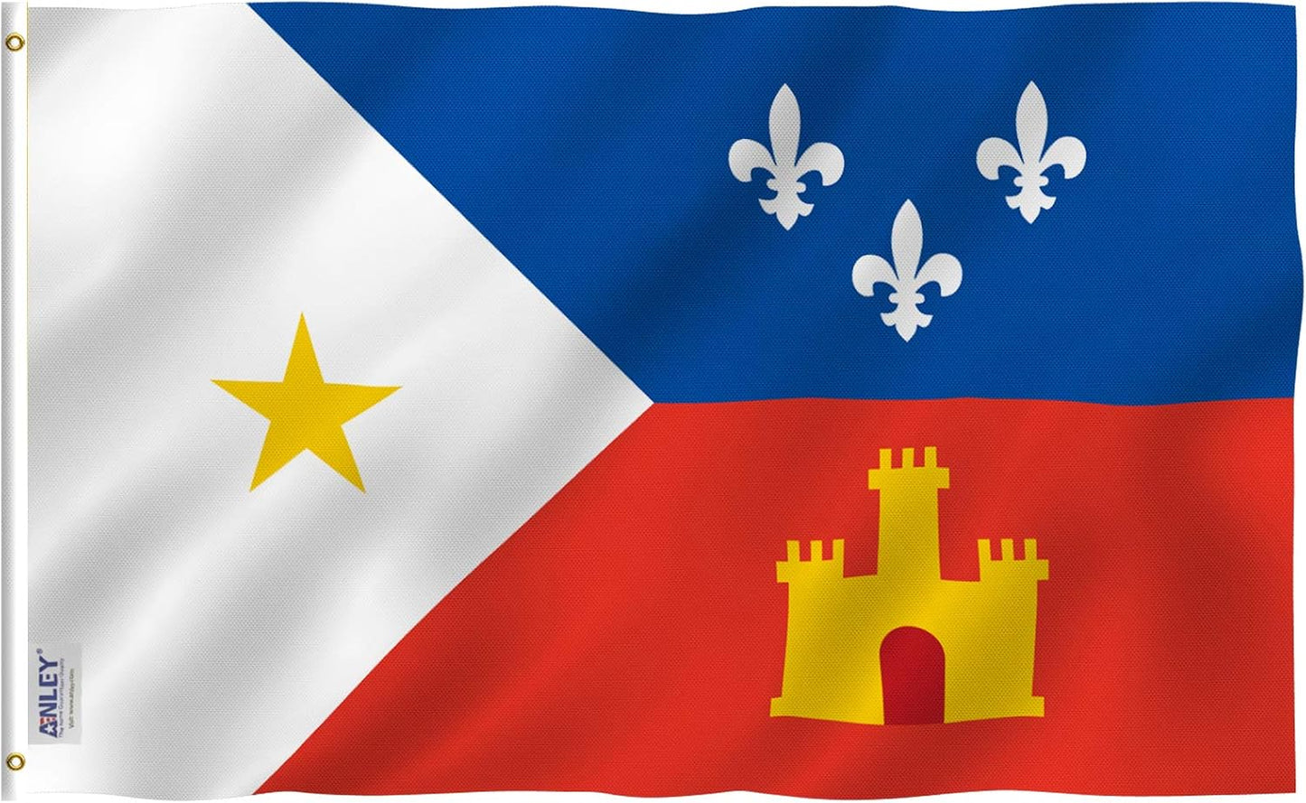 Bandera Acadiana 3x5ft Poliéster Ojales Latón Doble Costura
