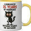 Taza Cerámica Aniversario 35 Años Amarillo Blanco