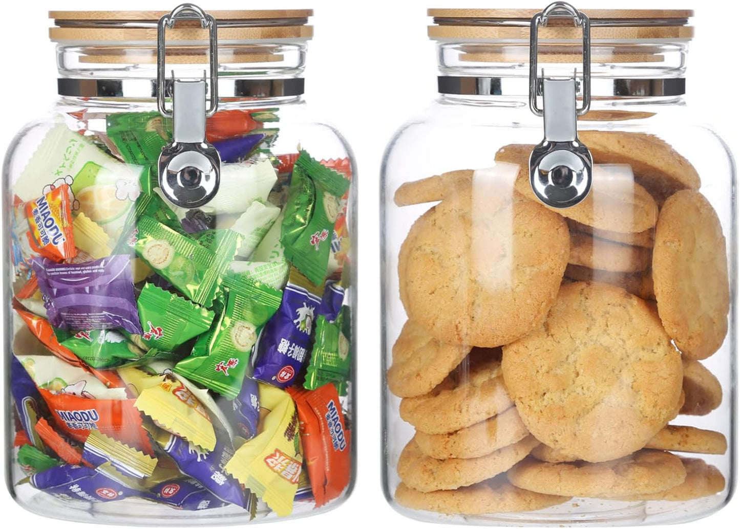 Tarros vidrio transparente con tapas herméticas para cocina