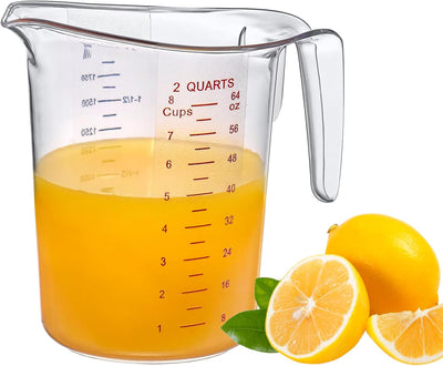 Jarra medidora plástico 64oz 8 tazas irrompible lavavajillas