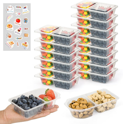 16 Pzas Recipientes Reutilizables 10oz 2 Compartimentos Sin BPA