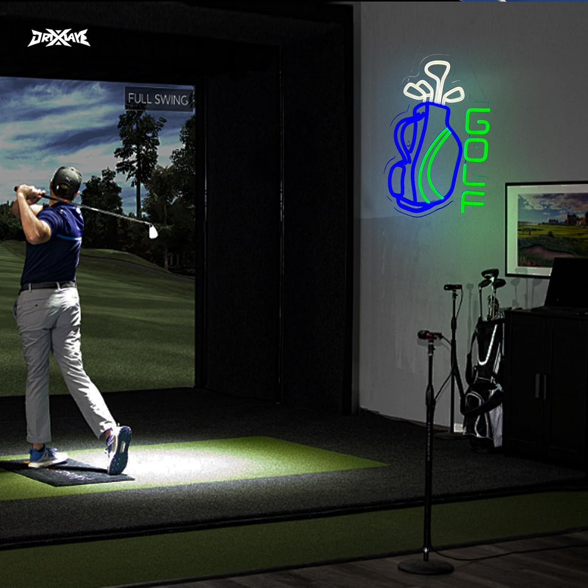 Letrero neón golf para pared dormitorio club