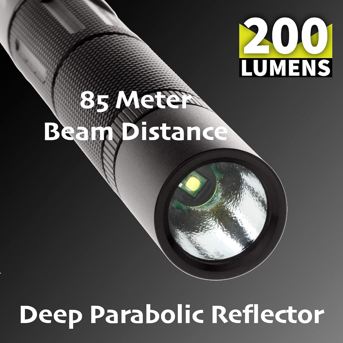 Linterna LED mini-TAC metal 2 pilas AA 14.2 cm negro