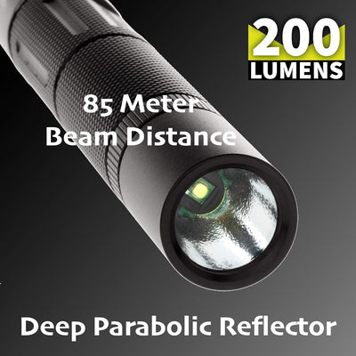 Linterna LED mini-TAC metal 2 pilas AA 14.2 cm negro