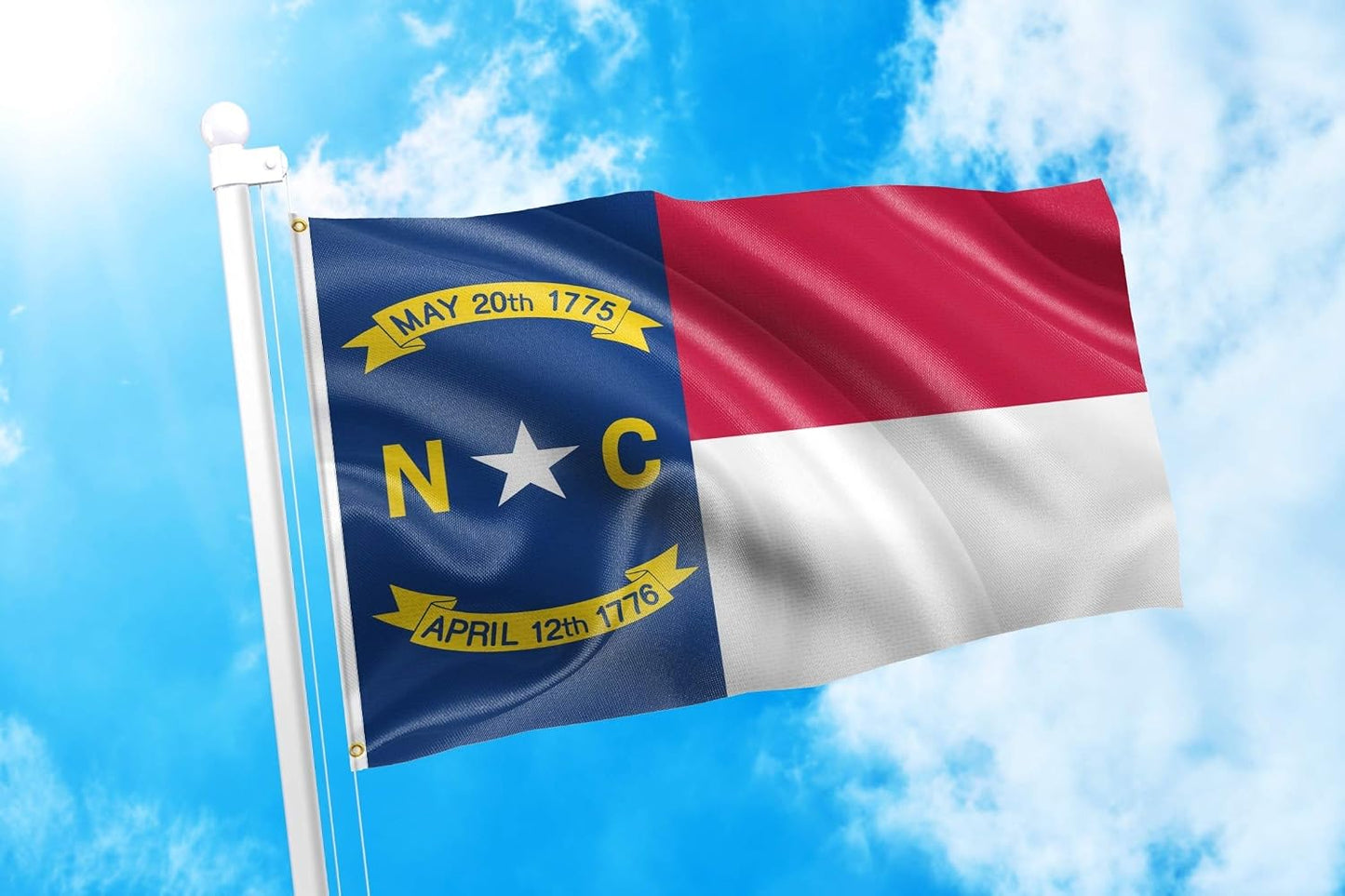 Bandera North Carolina 100% poliéster 2x3ft resistente UV