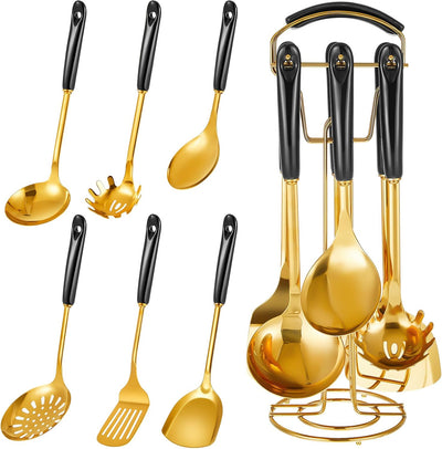 Set 7 utensilios cocina acero inox colgar