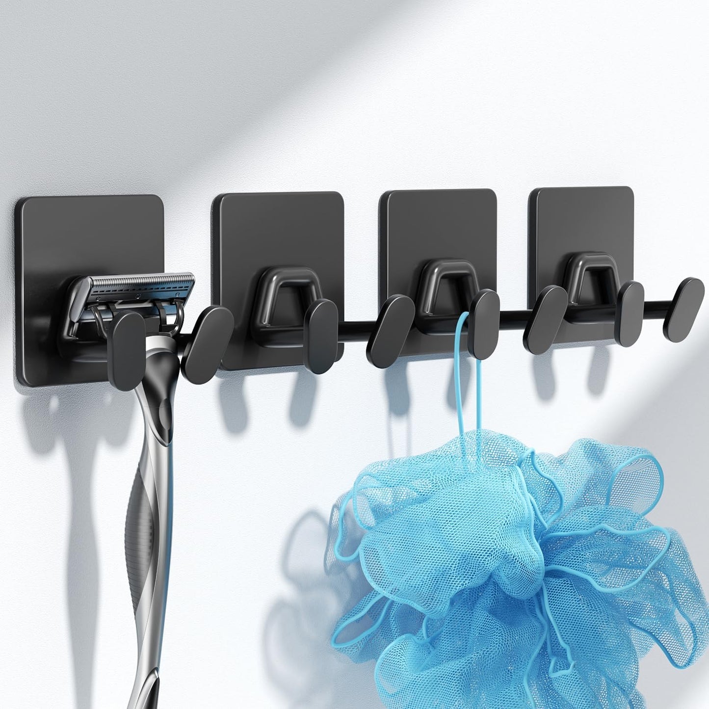 Ganchos adhesivos ducha acero inox dobles para pared