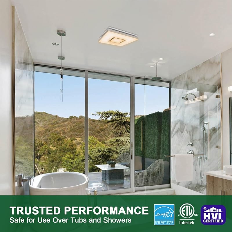Ventilador techo baño con luz LED regulable 15W
