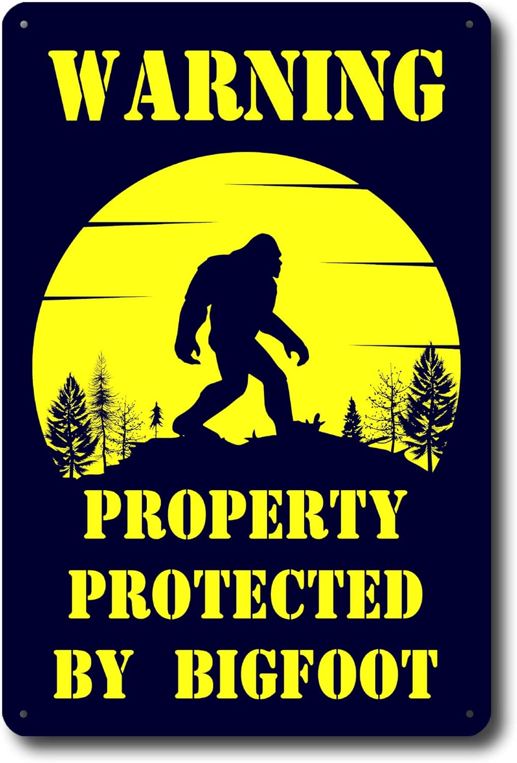 Señal advertencia bigfoot 8x12 estaño regalo