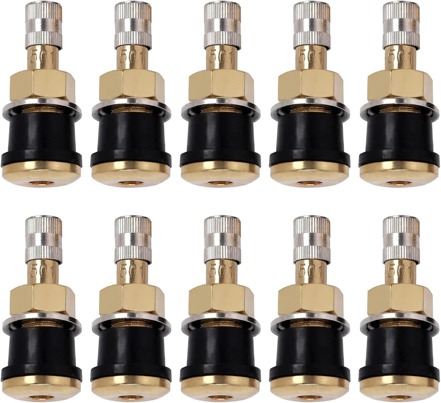 10 Vástagos Válvula Latón TR501 0.748pulg 1.65pulg