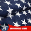Bandera EE.UU. 2x3ft ojales latón estrellas bordadas