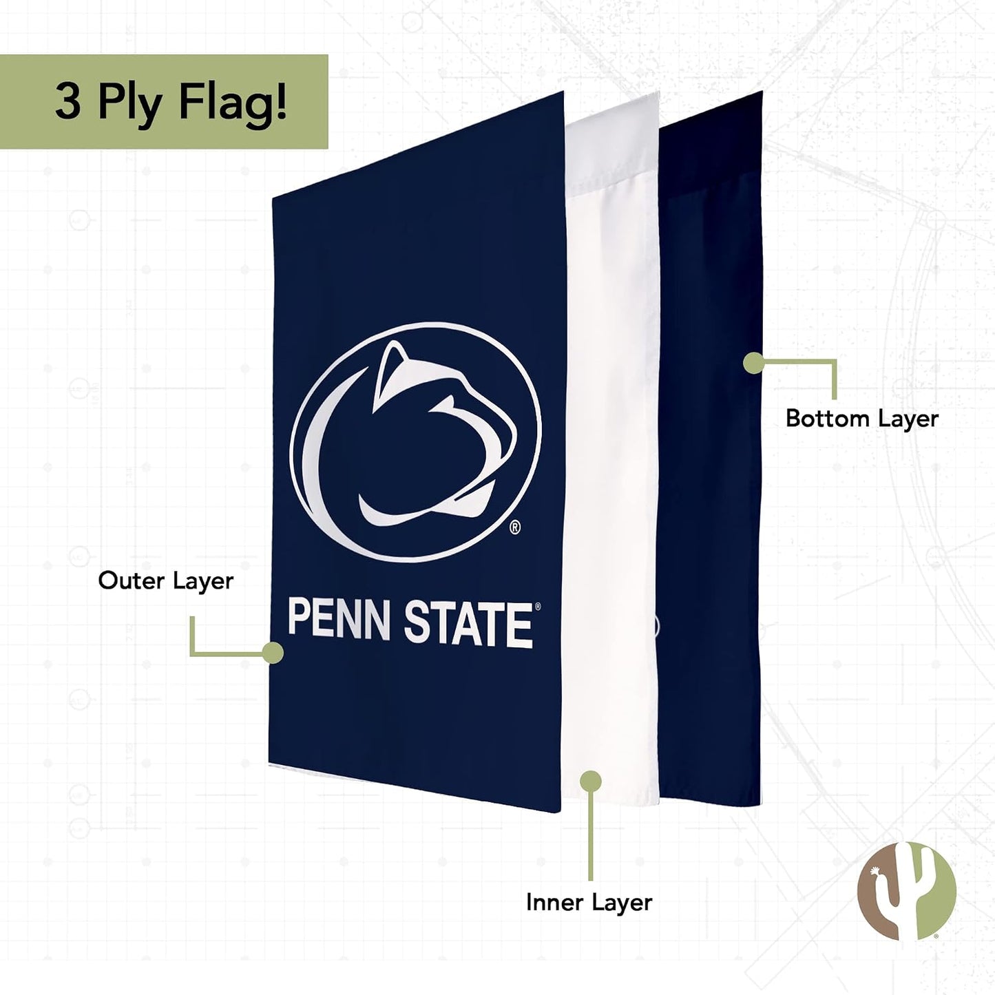 Bandera jardín Penn State 19x12pulg Nittany Lions