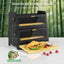 Recipiente pan encimera cocina tabla bambú ajustable negro