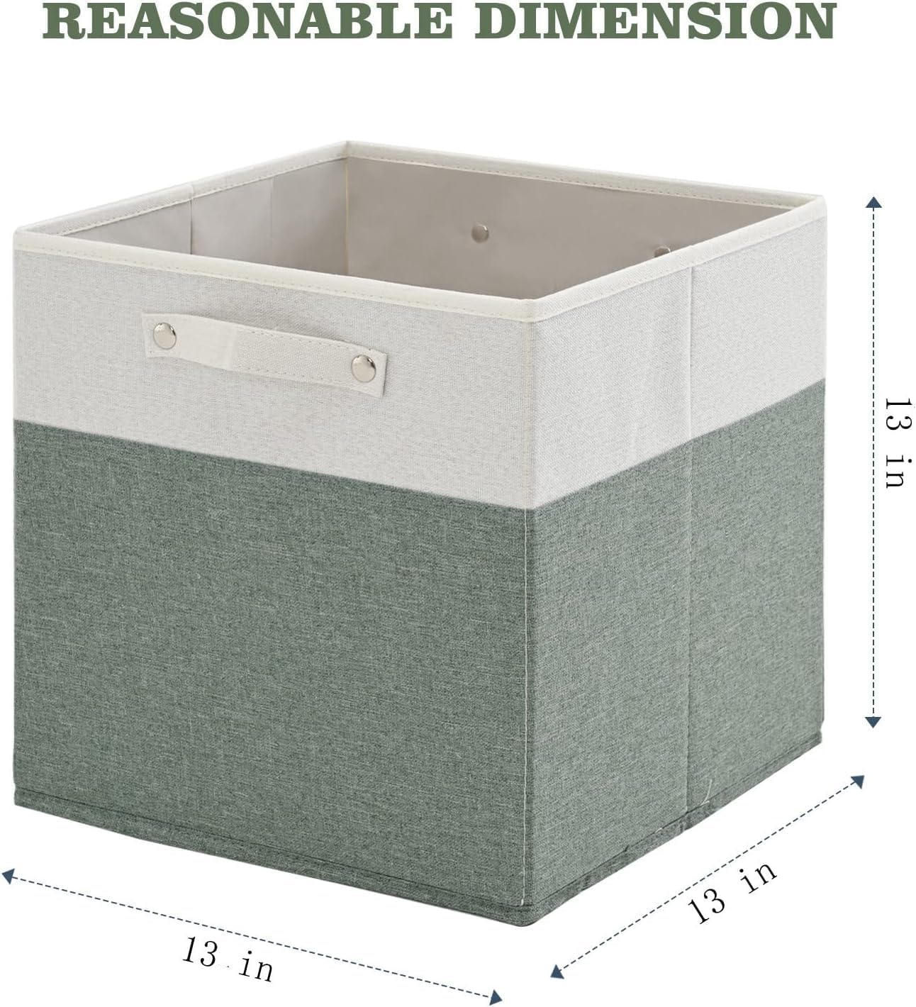6 Pzas Cajas Almacenamiento Lino 13x13" Asas para Hogar
