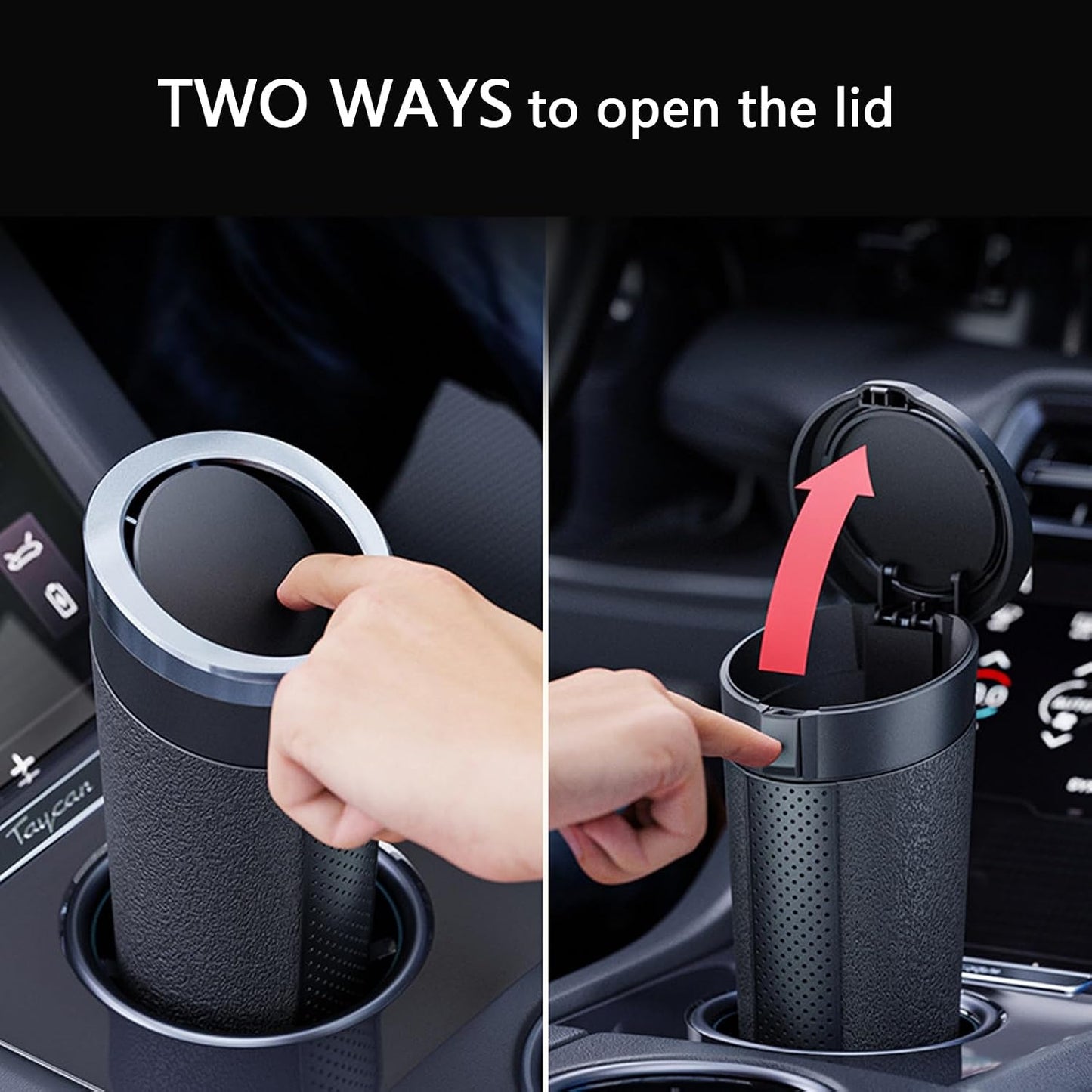 Cubo basura auto tapa 2 pzas diseño compacto incluye