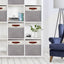 Cestas organizadoras tela 13x13x13" asas plegables gris