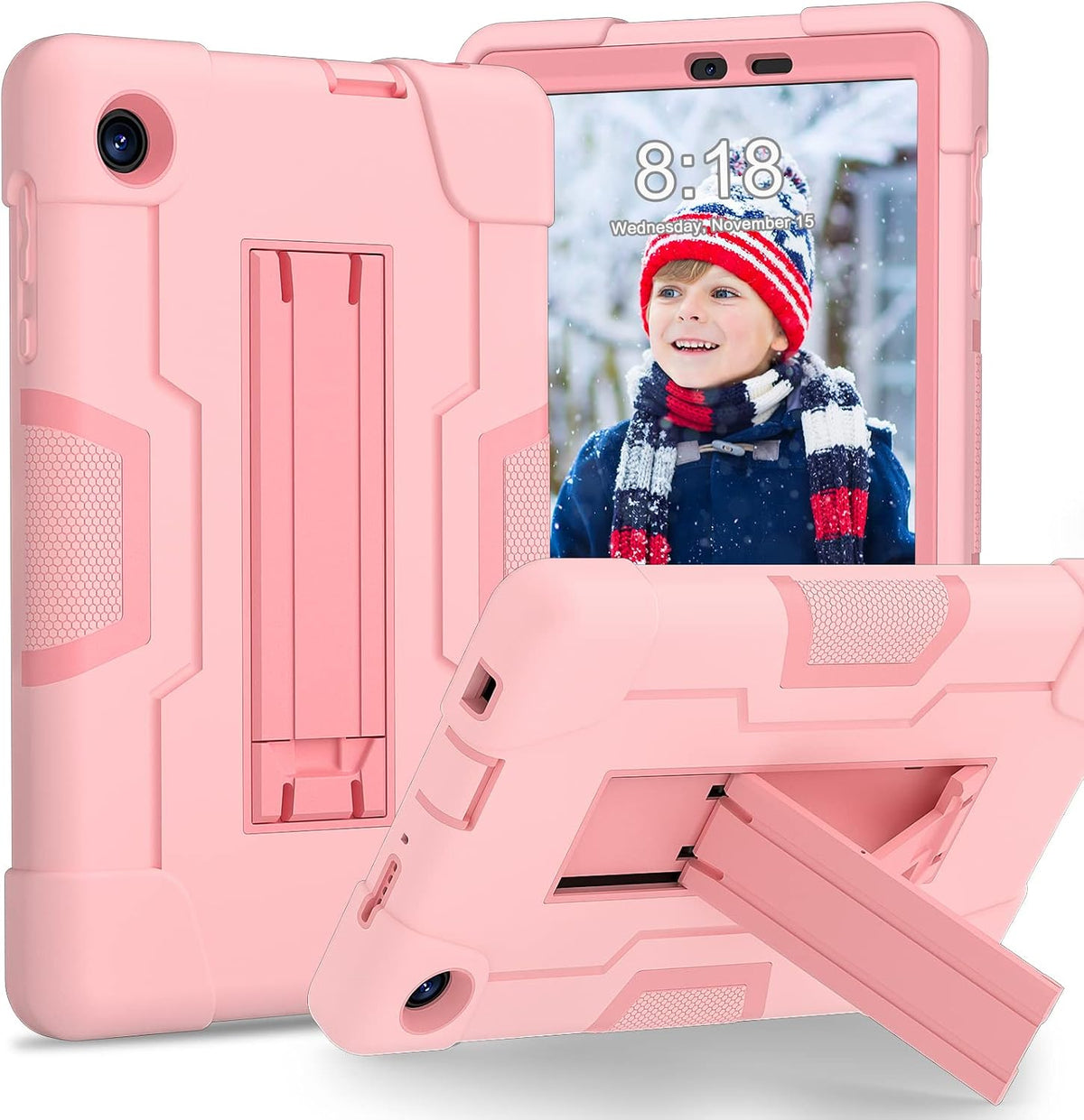Funda TCL Tab 8 LE cubierta híbrida resistente 3-rosa