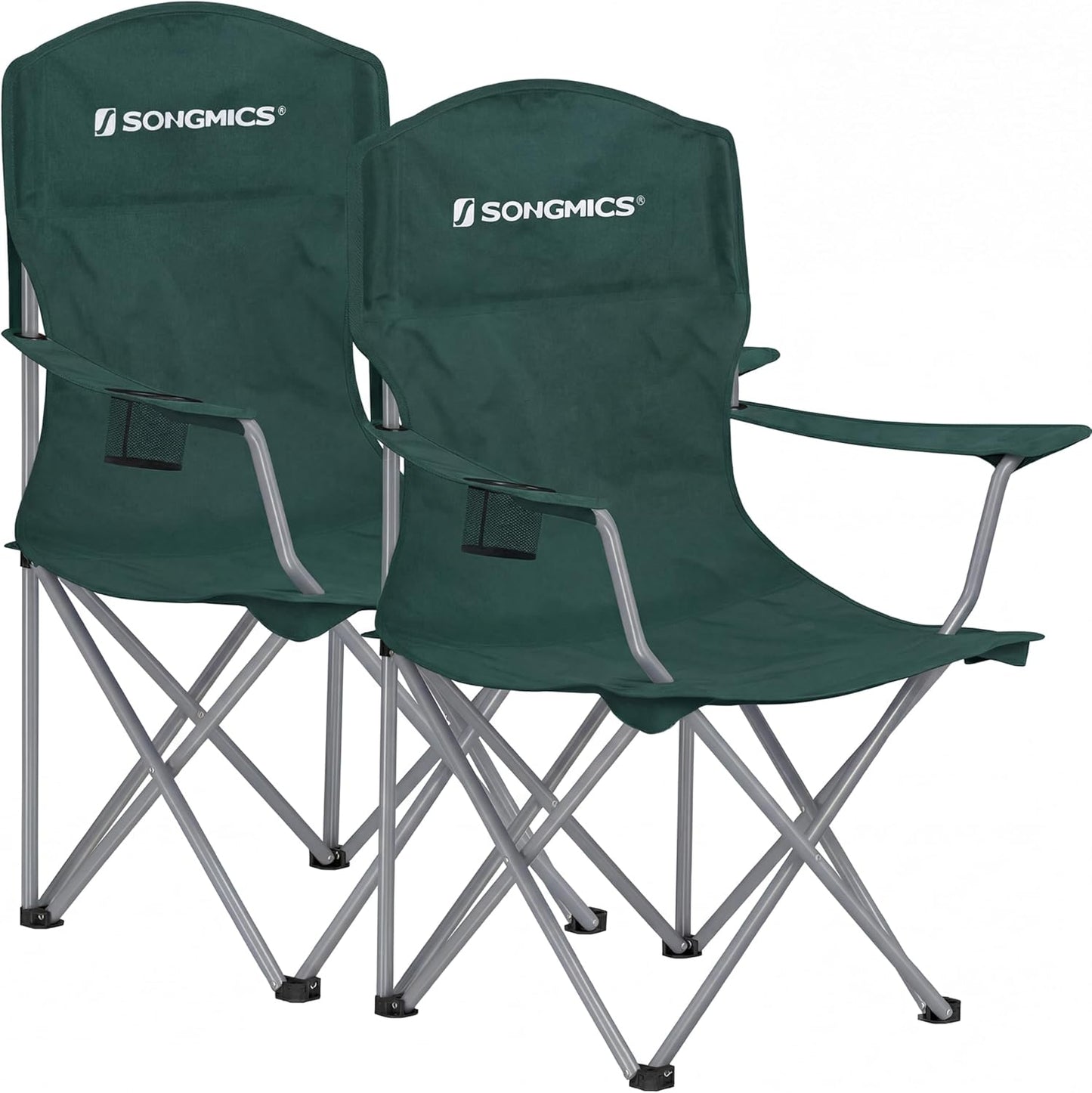 2 Sillas plegables campamento estructura resistente verde