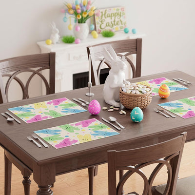 4 Manteles 12x18pulg Acuarela Conejos Pascua
