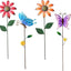 4 Estacas Metal Flores Decorativas Jardín Primavera